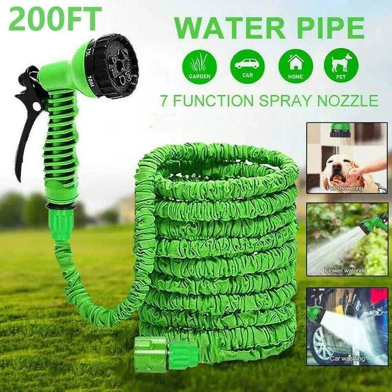 7-Function Expandable Garden Hose & High Pressure Water Gun Expandable Garden Hose QXL