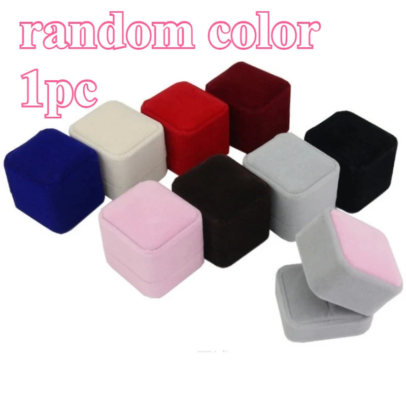 6-Pack Plush Velvet Jewelry Boxes – Rings, Earrings & Gifts Velvet Jewelry Box QXL random 1pc