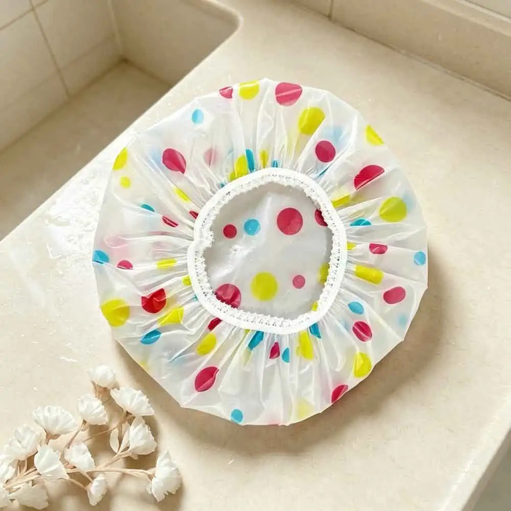 5-Pack Waterproof PEVA Shower Caps | Cartoon Prints for Women Shower Cap Set QXL