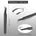 Eyelash Extension Tweezers – Curved & Pointed Tip Set | vvocci Lash Extension Tweezers QXL M418 Black 1 Pcs