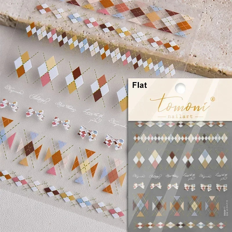 5D Crystal Diamond Nail Stickers | Pearl Chain French Decals