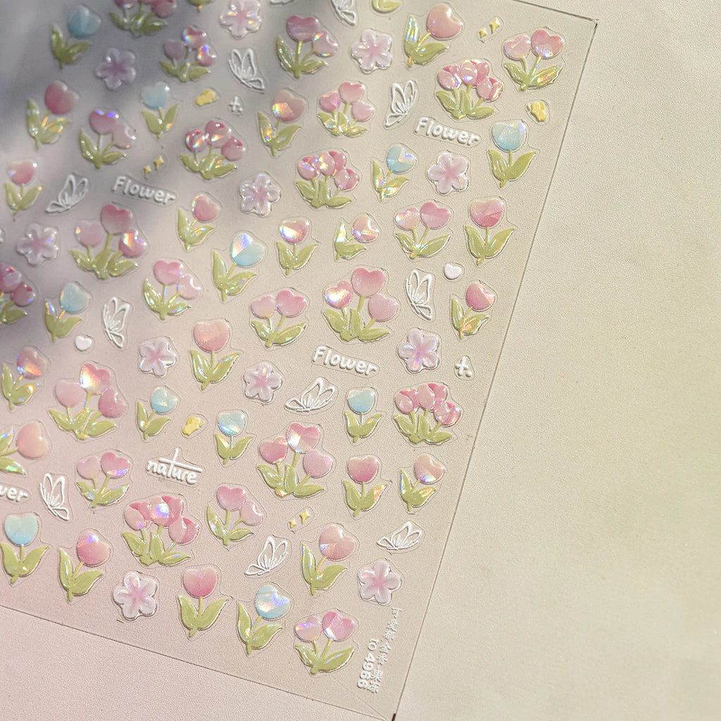Sakura Cherry Blossom 5D Nail Art Stickers | Floral Decals Nail Art Stickers QXL