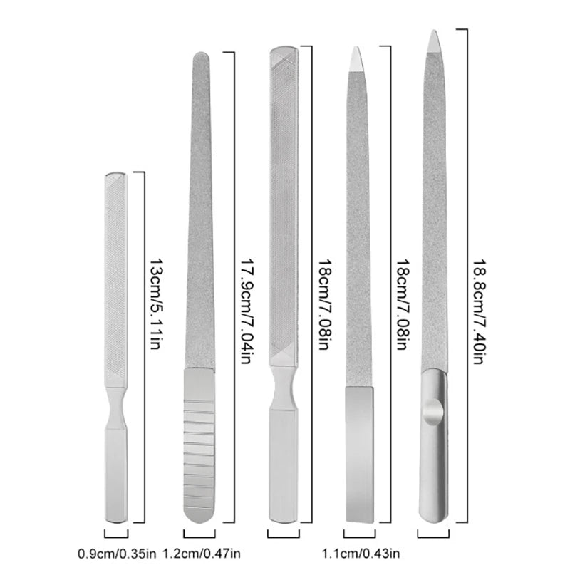 Stainless Steel Double-Sided Nail File | Sapphire Manicure Tool Nail File QXL