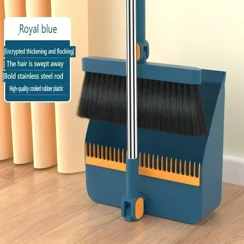 Long Handle Broom & Dustpan Set | Home, Office & Dorm Broom & Dustpan Set QXL Blue-3