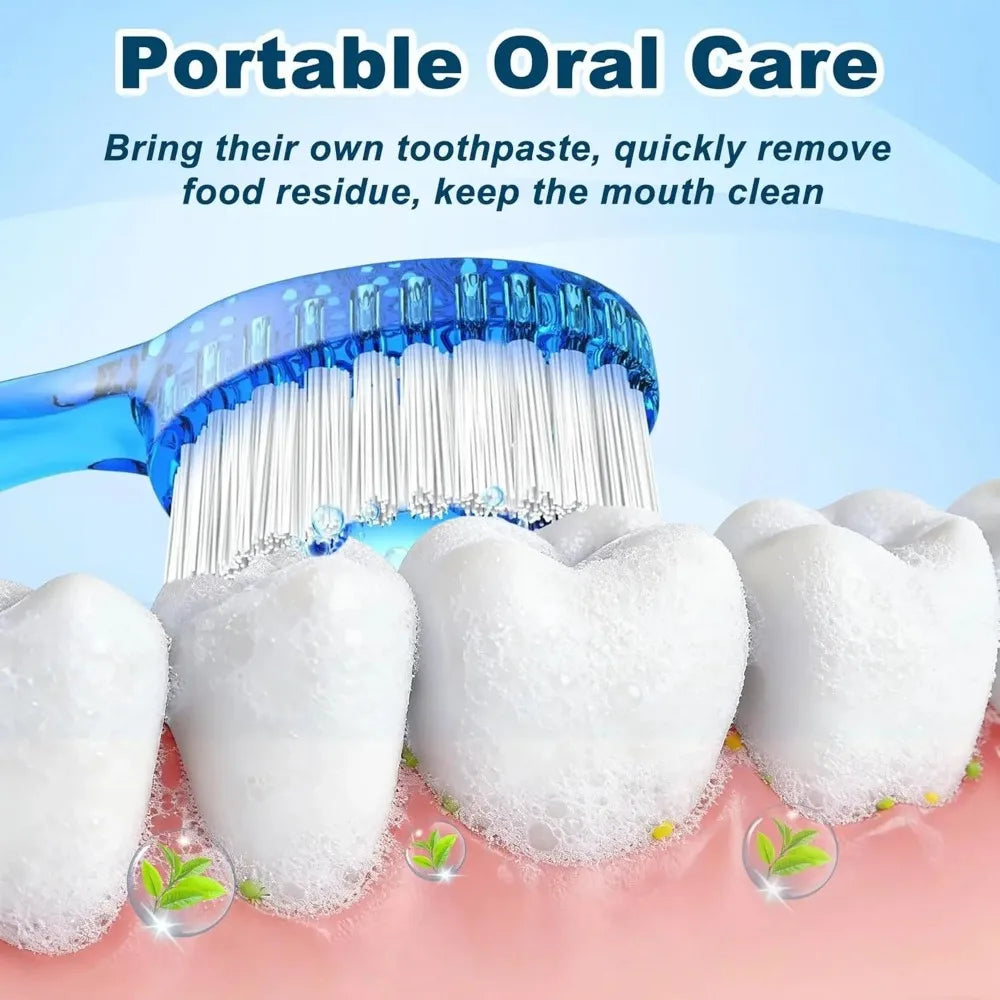 10-Pack Disposable Travel Toothbrush Set with Floss – 4 Flavors Disposable Travel Toothbrush QXL