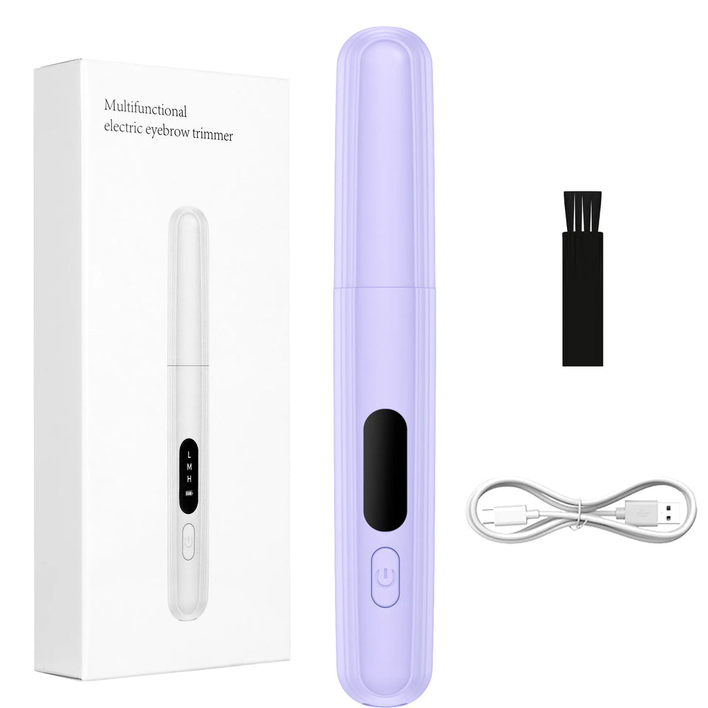 Rechargeable Mini Electric Eyebrow Trimmer for Women Eyebrow Trimmer QXL purple