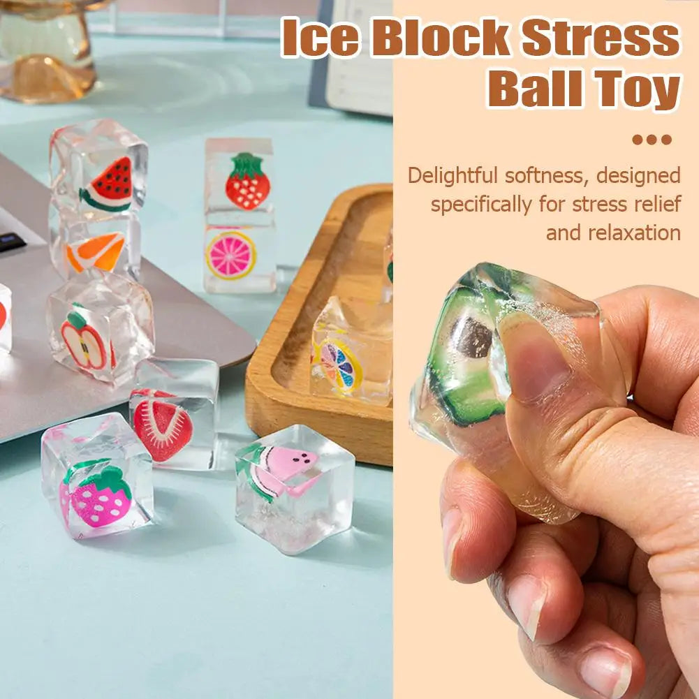 Fruit Ice Cube Squishy Slow Rising Sensory Toy – Kids & Adults Squishy Fidget Toy QXL