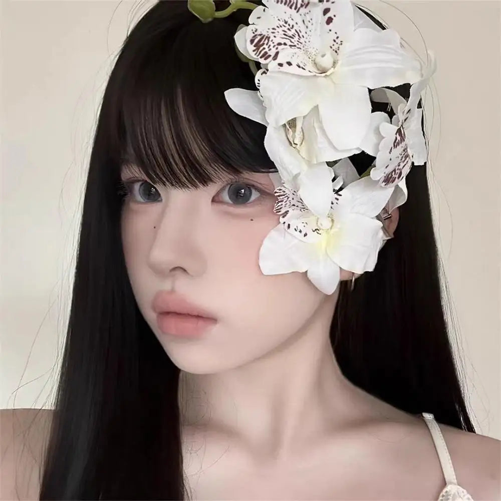 Orchid Flower Fairy Hairpin | Floral Barrette Women & Girls Floral Hair Barrette QXL