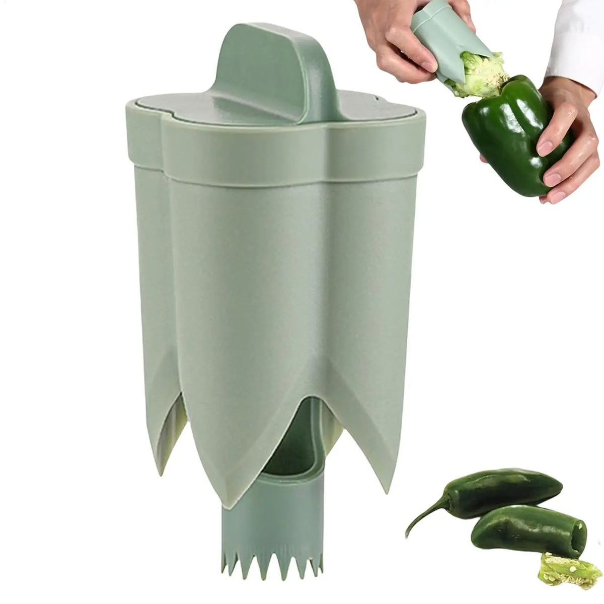 2-in-1 Pepper Corer & Seed Remover | Bell & Chili Coring Tool Vegetable Corer Tool QXL