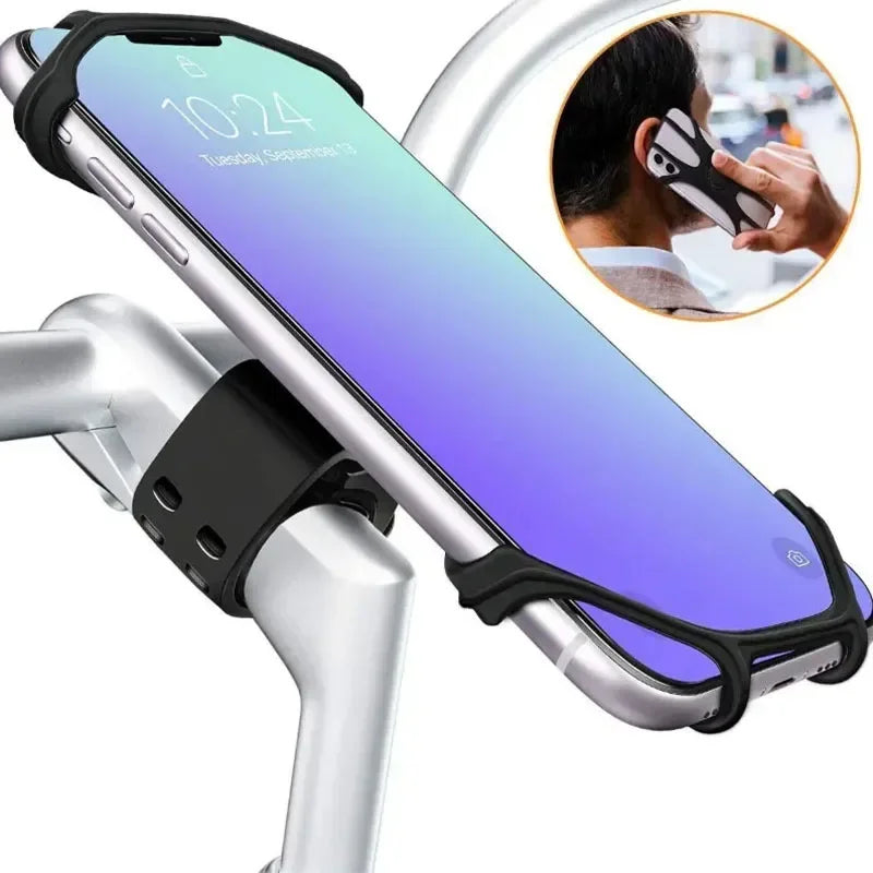 360° Bike & Motorcycle Phone Holder – Universal Silicone Mount Bike Phone Mount QXL