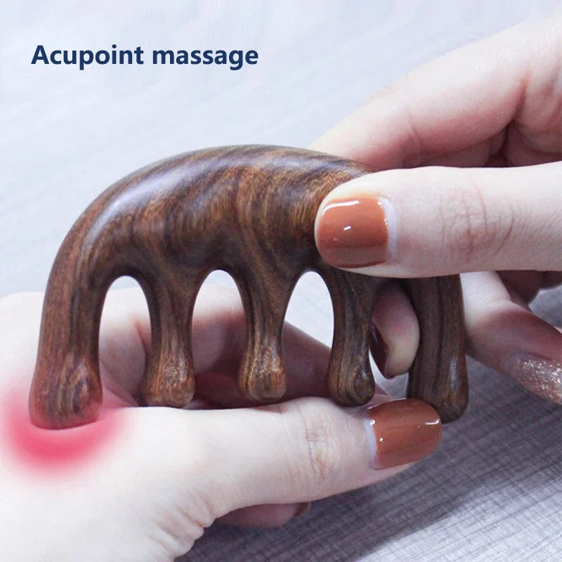 Sandalwood Scalp Massager Comb | Anti-Static Hair Tool Scalp Massager Comb QXL