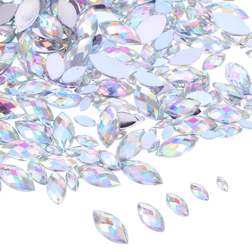 600-Pack AB Acrylic Flatback Rhinestones – Nail Art & DIY Crafts Flatback Rhinestone Set QXL