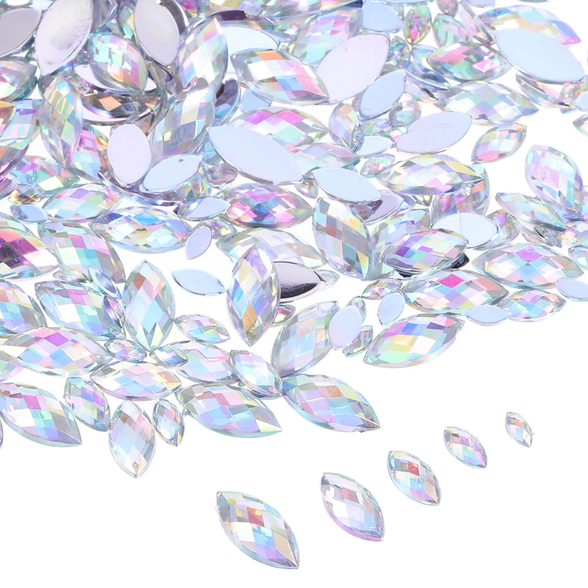 600-Pack AB Acrylic Flatback Rhinestones – Nail Art & DIY Crafts Flatback Rhinestone Set QXL
