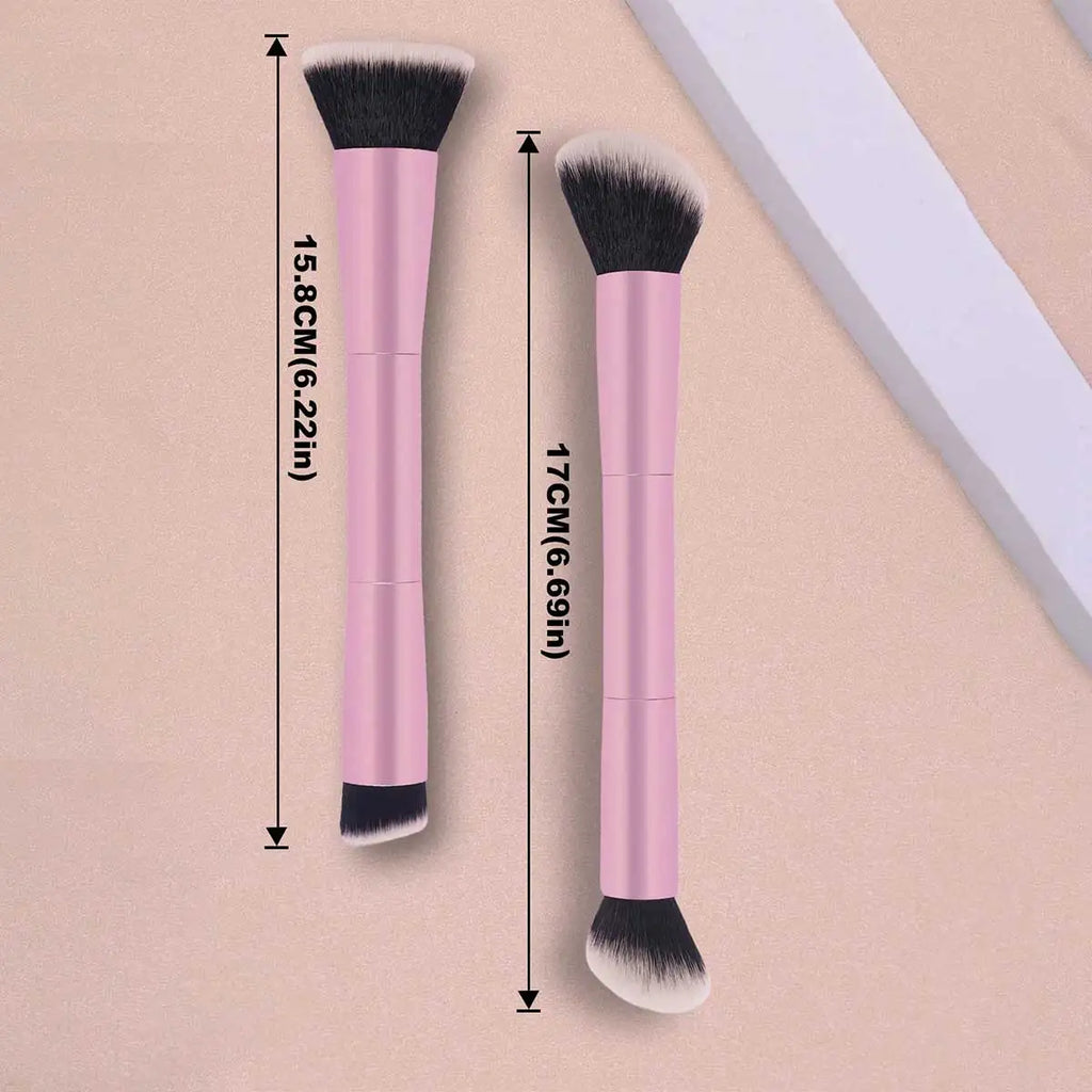 LUXEBLEND 2-Pack Dual-Head Powder & Blush Makeup Brushes Dual-Head Makeup Brush QXL