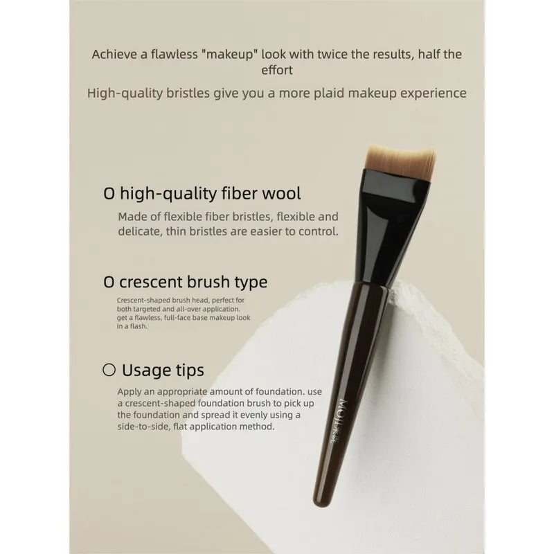 L39 Crescent Foundation Brush | Arc Flat Head Wool Fiber Foundation Brush QXL