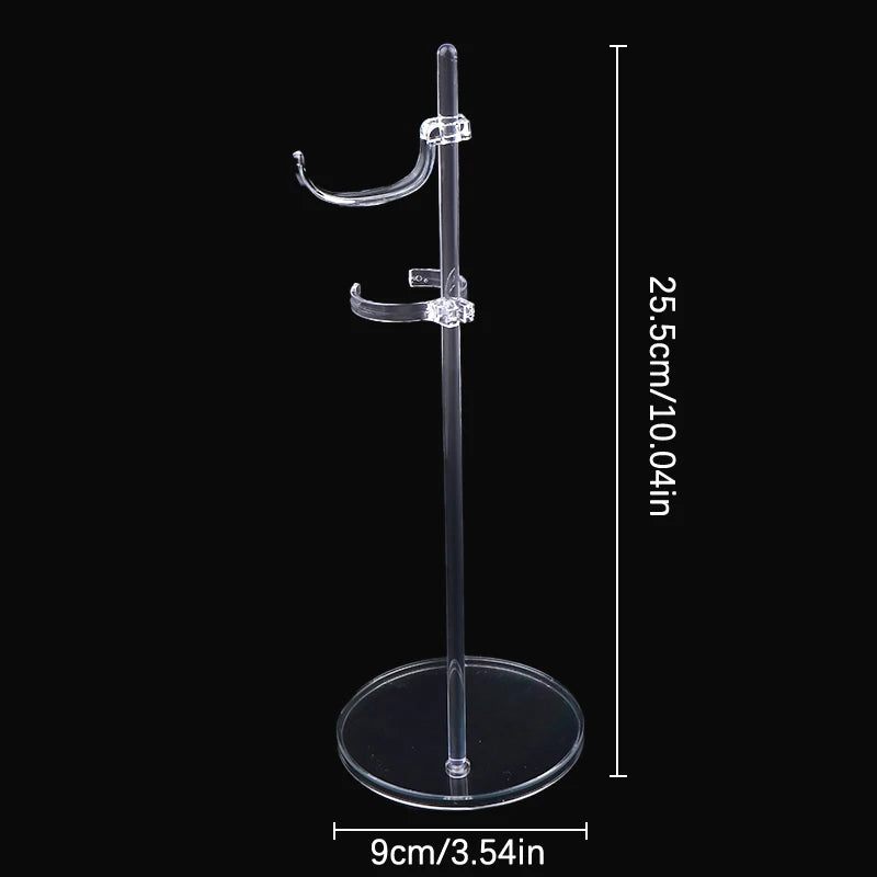 5-Pack Adjustable Clear Doll Display Stands | 1/12 Scale Rack Doll Display Stand QXL