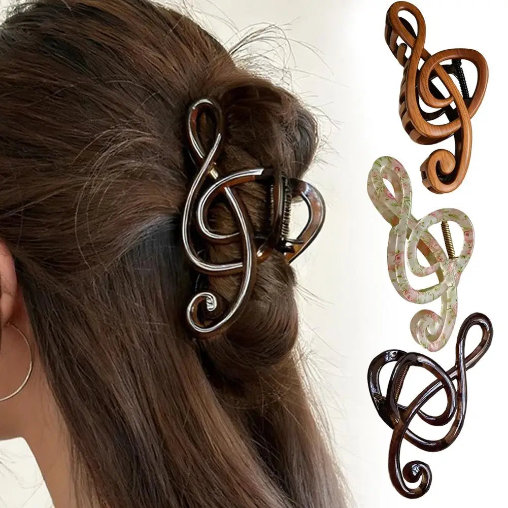 Large Floral Music Note Hair Claw Clip for Thick Hair Hair Claw Clip QXL