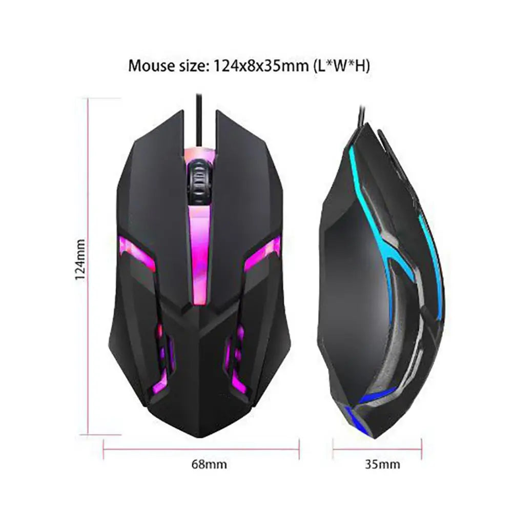 LED Wired Gaming Mouse | 7-Color RGB Backlit USB 1000 DPI Wired Gaming Mouse QXL