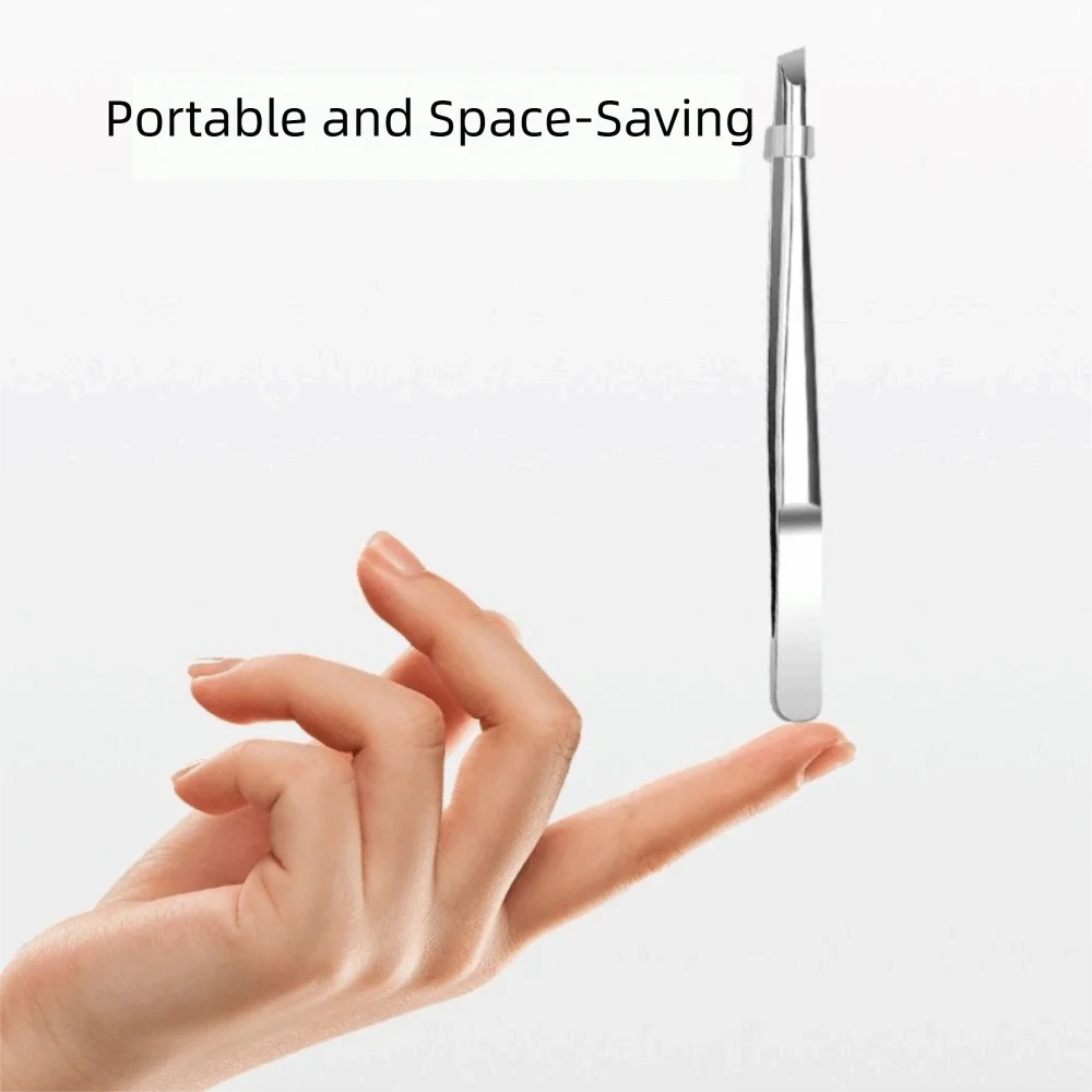 Stainless Steel Slant Tip Tweezers for Eyebrows & Lashes Precision Tweezers QXL