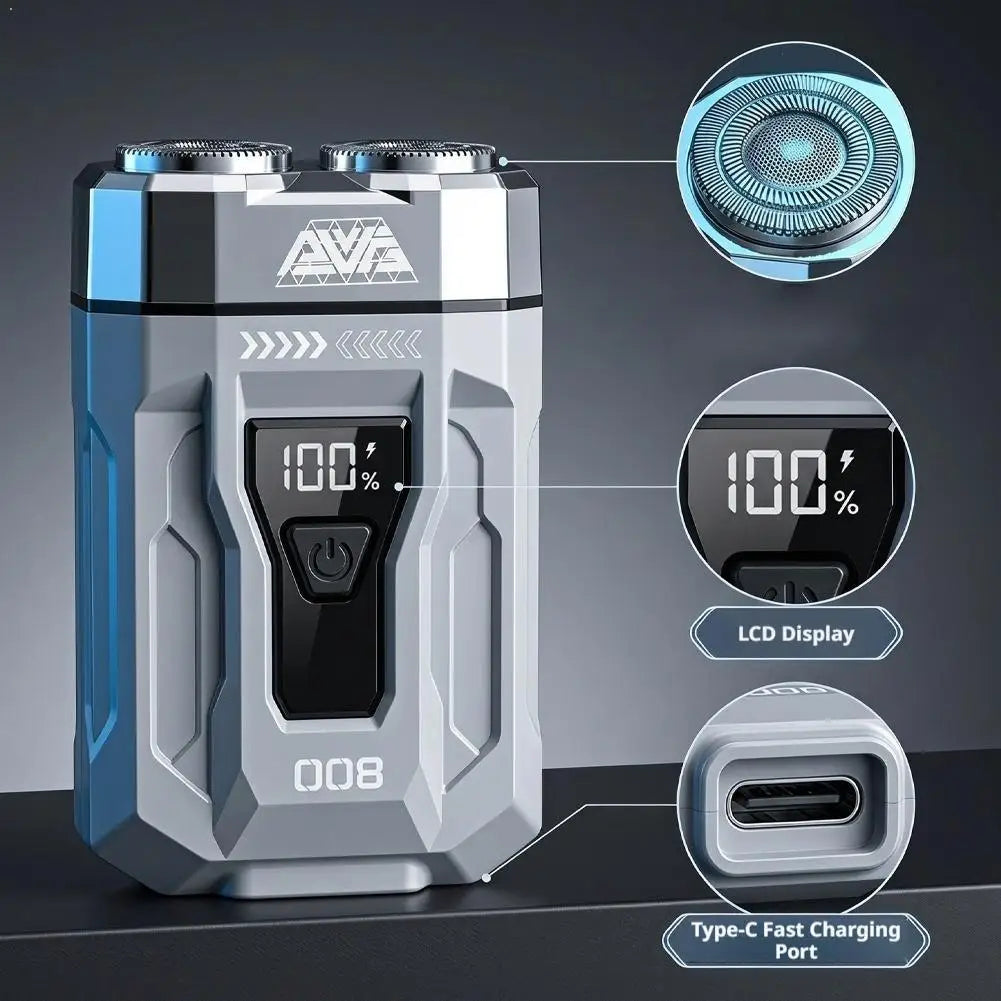 Men's Mini Dual Head Electric Shaver | LCD & Type-C Electric Shaver QXL