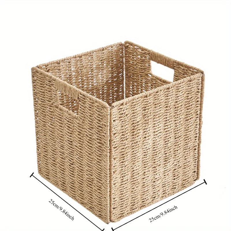 Foldable Wicker Cube Basket | Clothes, Toys & Home Organizer Foldable Storage Basket QXL