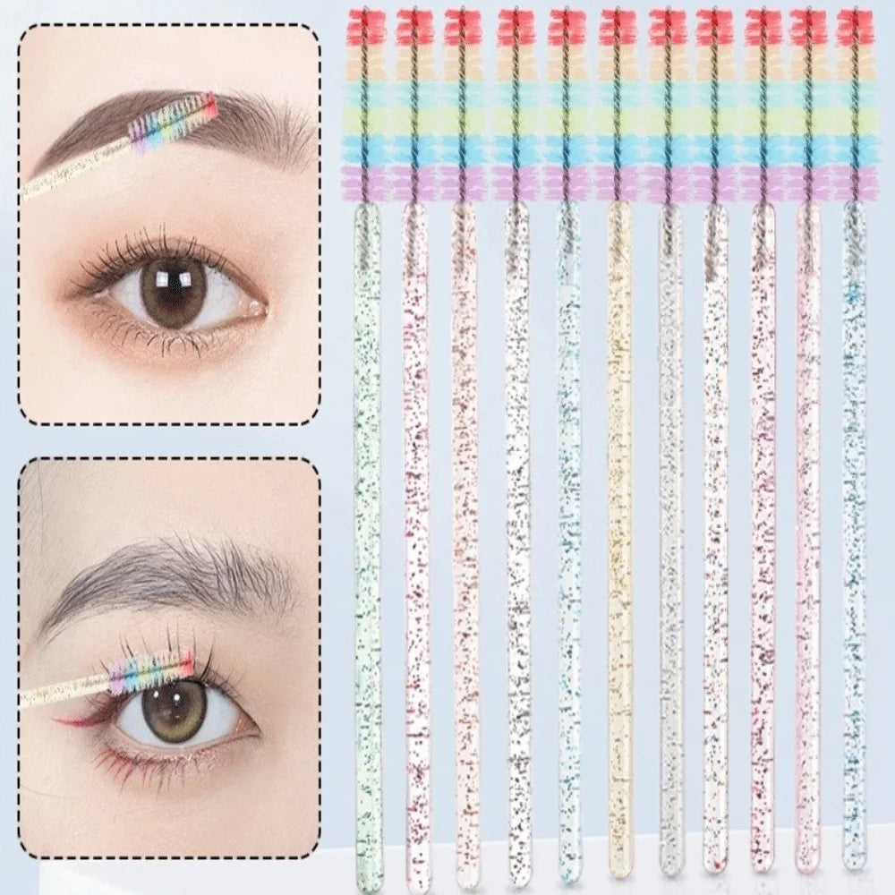 50-Pack Rainbow Spoolie Eyelash Brushes | Lash Extension Tool Spoolie Eyelash Brush QXL