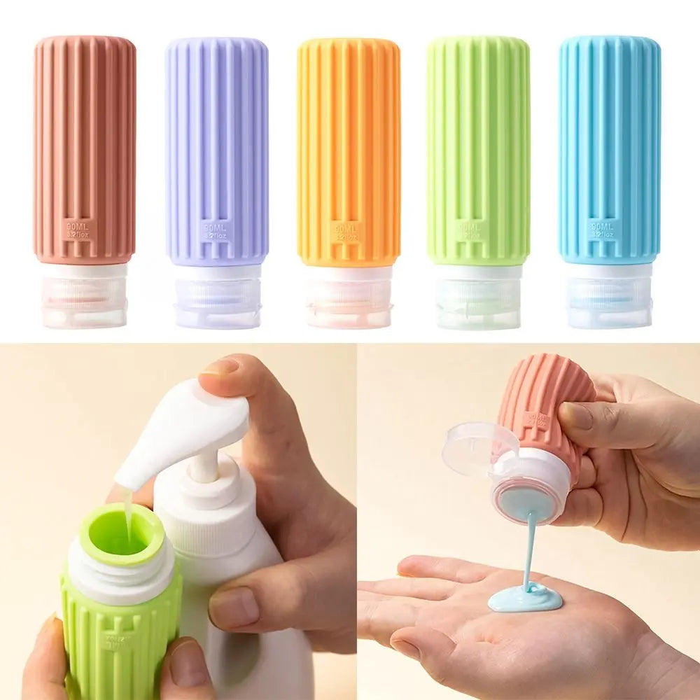Silicone Refillable Travel Bottles 60ml & 90ml – Squeeze Containers Travel Squeeze Bottle QXL