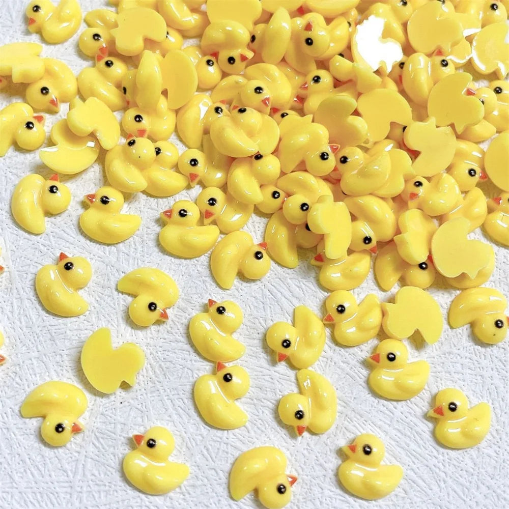 3D Yellow Duck Nail Charms 10-Pack | Kawaii DIY Nail Art Nail Art Charms QXL