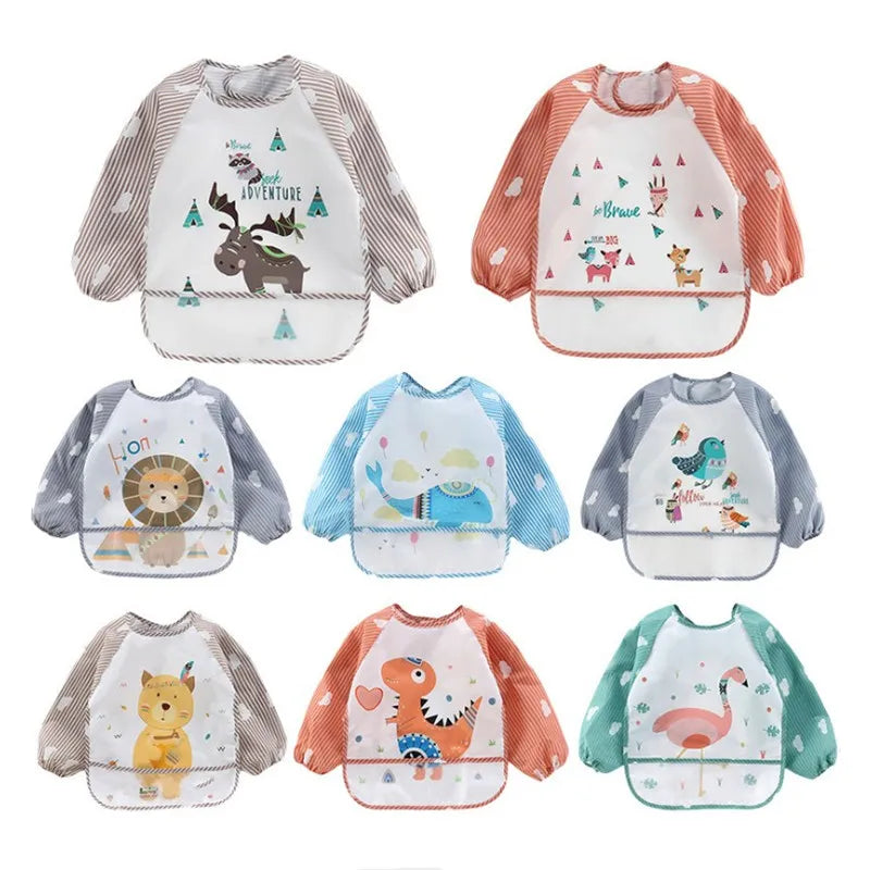 Waterproof Long Sleeve Toddler Bib Art Smock | Ages 1–3 Baby Bib Smock QXL