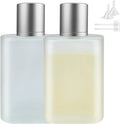 2-Pack Refillable Frosted Glass Perfume Atomizer Bottles + Funnel Perfume Atomizer Bottle QXL 30ml 2pc Matte silver lid