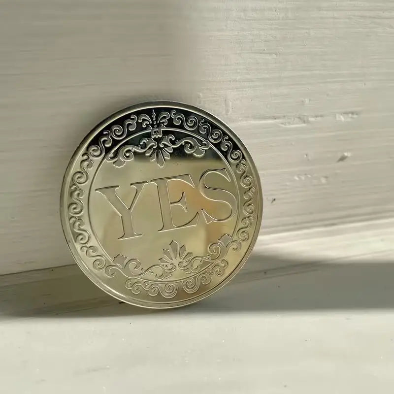 YES/NO Floral Replica Coin | Collectible Souvenir Silver & Gold Collectible Replica Coin QXL
