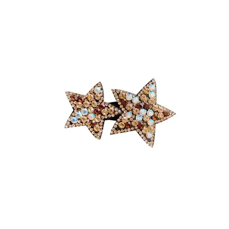 Princess Star Hair Clip for Girls – Rhinestone Pentagram Barrette Girls Hair Clip QXL