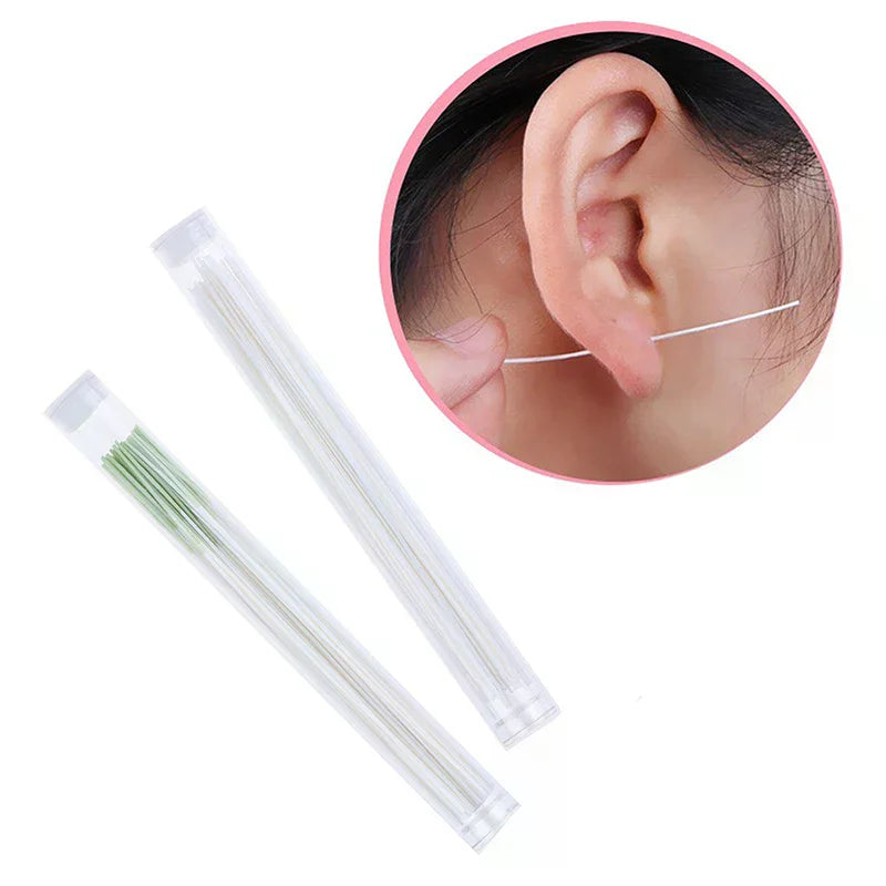60-Pack Ear Hole Cleaning Threads for Pierced Ears | Cotton Ear Piercing Cleaner QXL