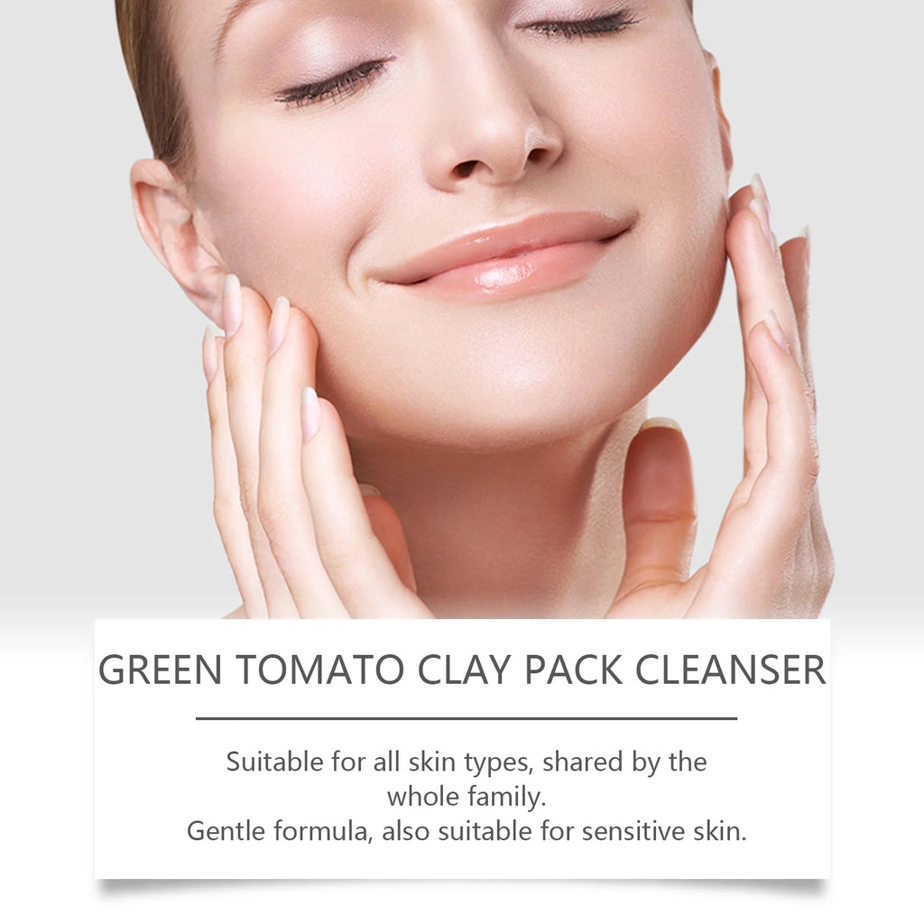 OUHOE Green Tomato Clay Mud Mask – Pore & Brightening Clay Mud Mask QXL