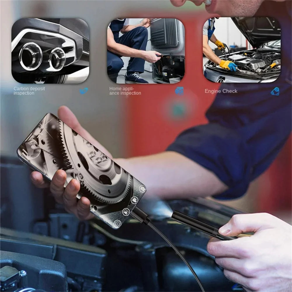 7mm Type-C Borescope Inspection Camera | IP67 6-LED USB Borescope Inspection Camera QXL