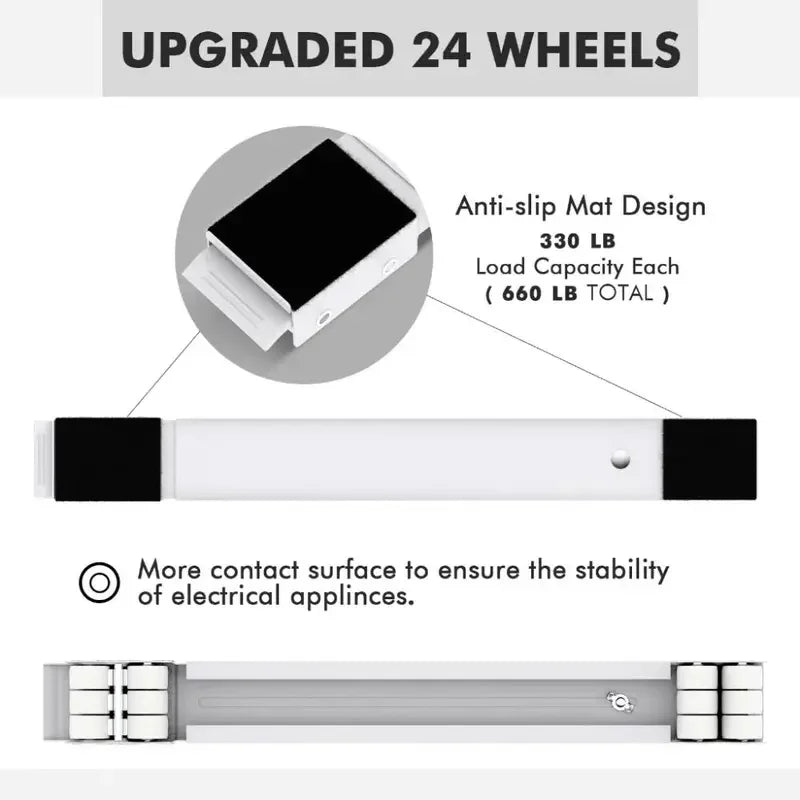 2-Pack Adjustable Appliance Base | 24 Universal Wheels Appliance Moving Base QXL