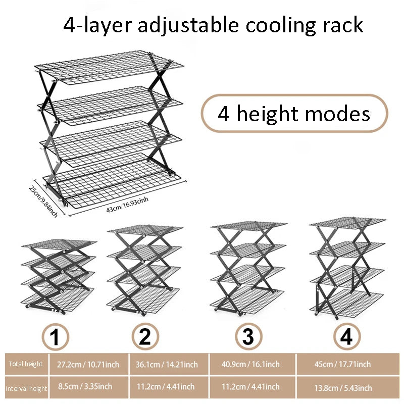 Foldable Stackable Metal Wire Baking Cooling Rack | Drying Baking Cooling Rack QXL
