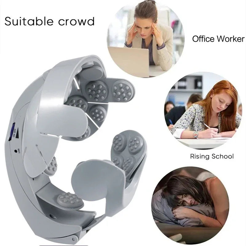 Electric Wearable Head & Scalp Massager | 8-Level Vibration Head Scalp Massager QXL