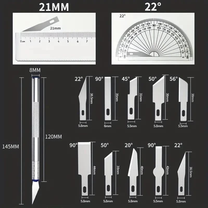 13-Pc Precision Carving Knife Set | DIY Art & Craft Cutting Kit Craft Knife Set QXL