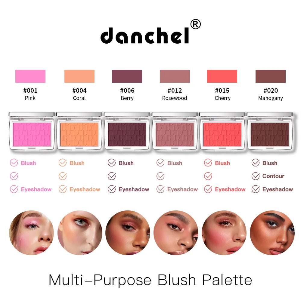 Matte Embossed Blush Palette & Brush Set | 6 Shades Blush Palette Set QXL