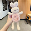 Soft Plush Rabbit Hair Tie | Cartoon Elastic Headband Elastic Hair Tie QXL Pink
