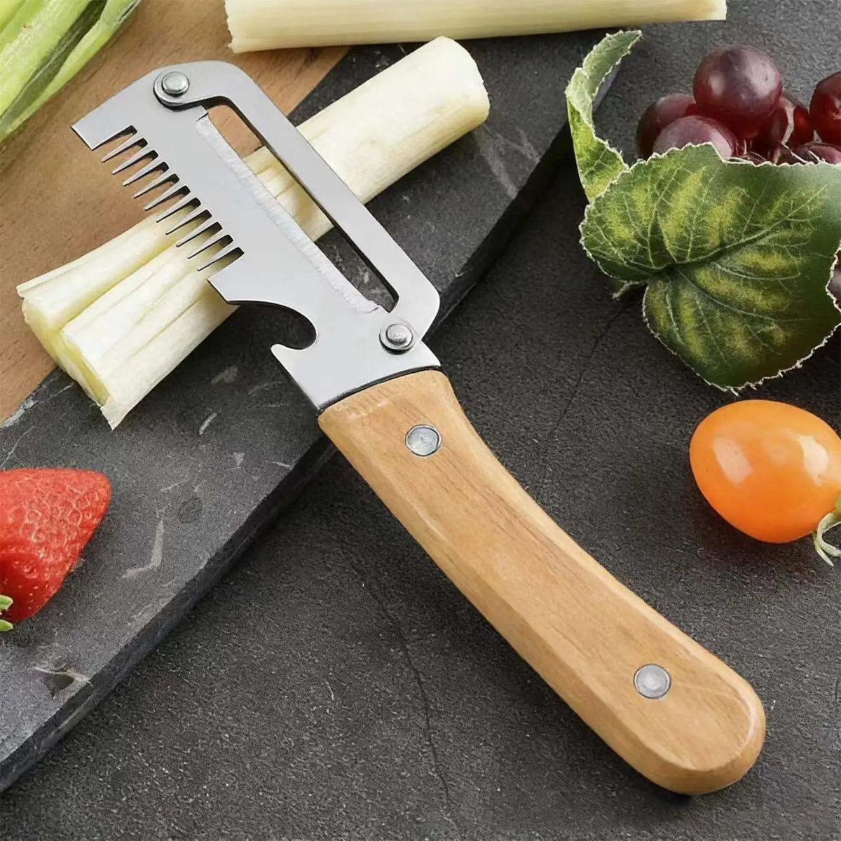 Stainless Steel Vegetable Peeler Wooden Handle | 2-Pack Vegetable Peeler Set QXL