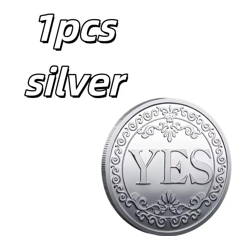 YES/NO Floral Replica Coin | Collectible Souvenir Silver & Gold Collectible Replica Coin QXL 1pcs silver