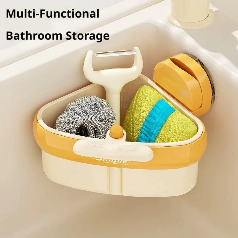 Corner Sink Drain Basket – Suction Cup & One-Click Release Sink Drain Basket QXL