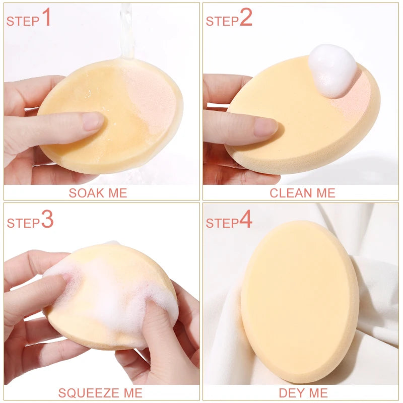 Oval Makeup Sponges – Wet & Dry Foundation Cosmetic Puff Makeup Sponge Puff QXL