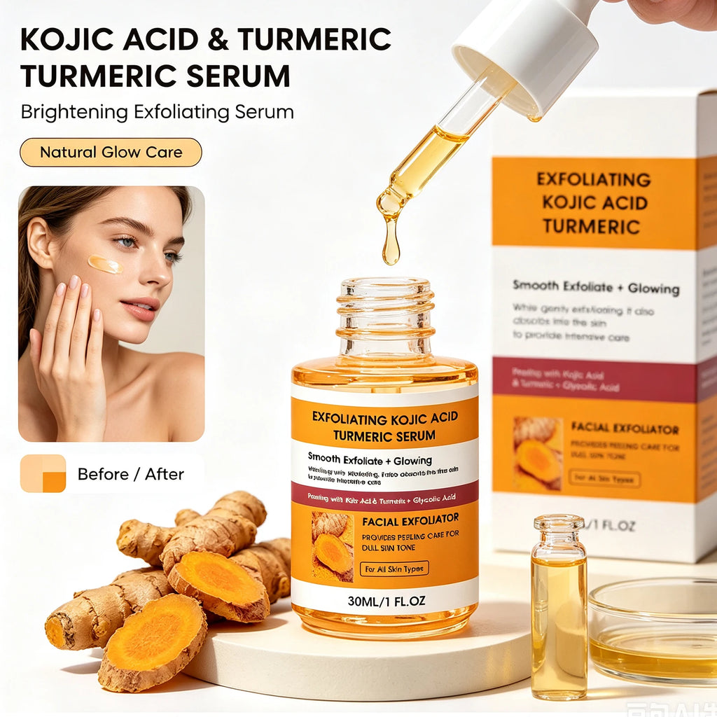 Kojic Acid & Turmeric Exfoliating Brightening Serum 30ml Brightening Face Serum QXL