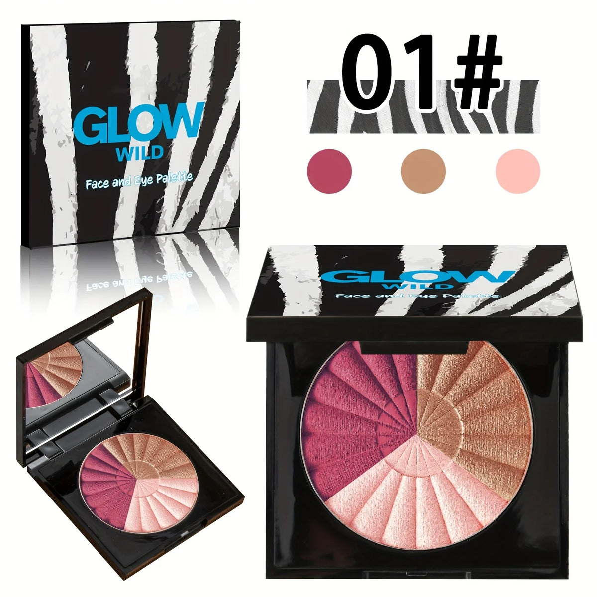 SU YAMMY 3-in-1 Blush Bronzer Highlighter Palette | Matte & Shimmer Blush Bronzer Palette QXL 01