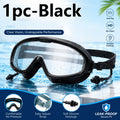 Adult Wide-Vision Swim Goggles with Earplugs | Anti-Fog