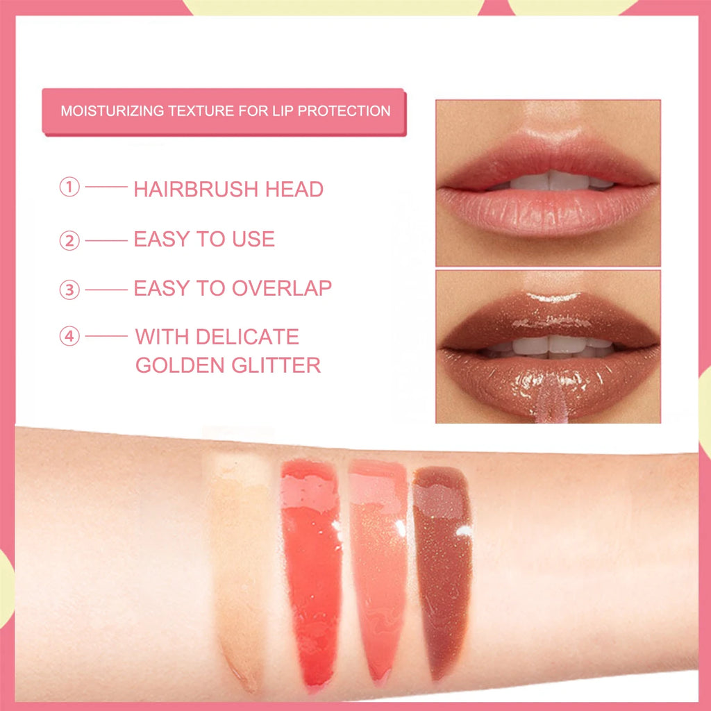 Pearlescent Mirror Lip Gloss | Moisturizing Sparkling Glaze Lip Gloss QXL