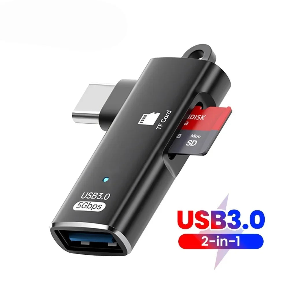 3-in-1 USB 3.0 Type-C TF Card Reader OTG Adapter USB Card Reader Adapter QXL